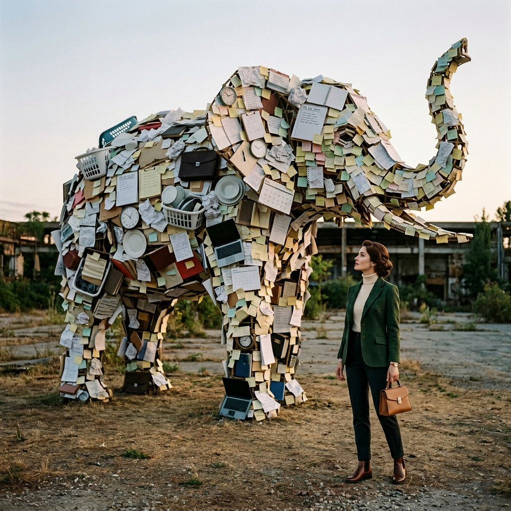 Large illuminated elephant sculpture with geometric patterns and a person looking up at it