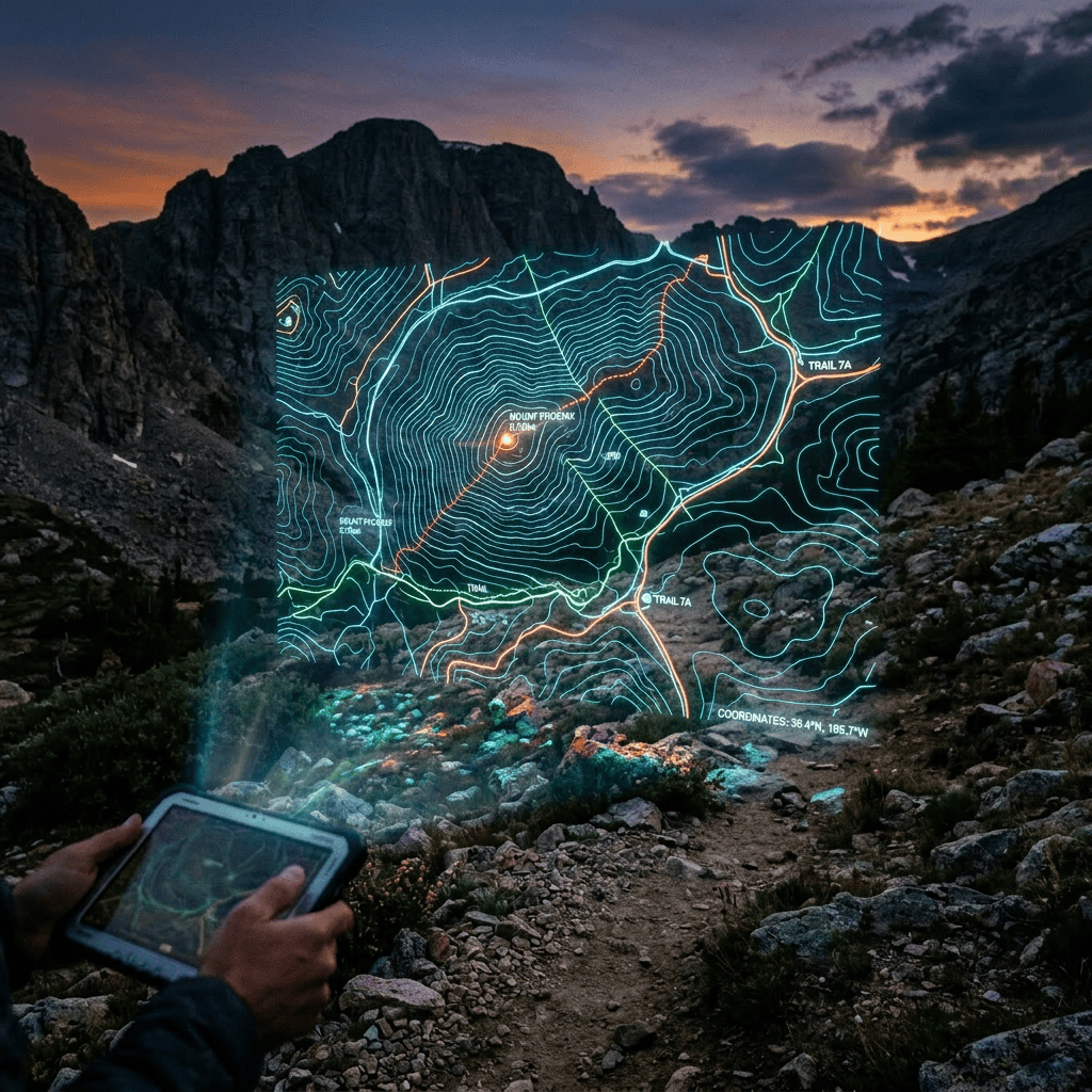 Enhance contrast between glowing map and rough terrain